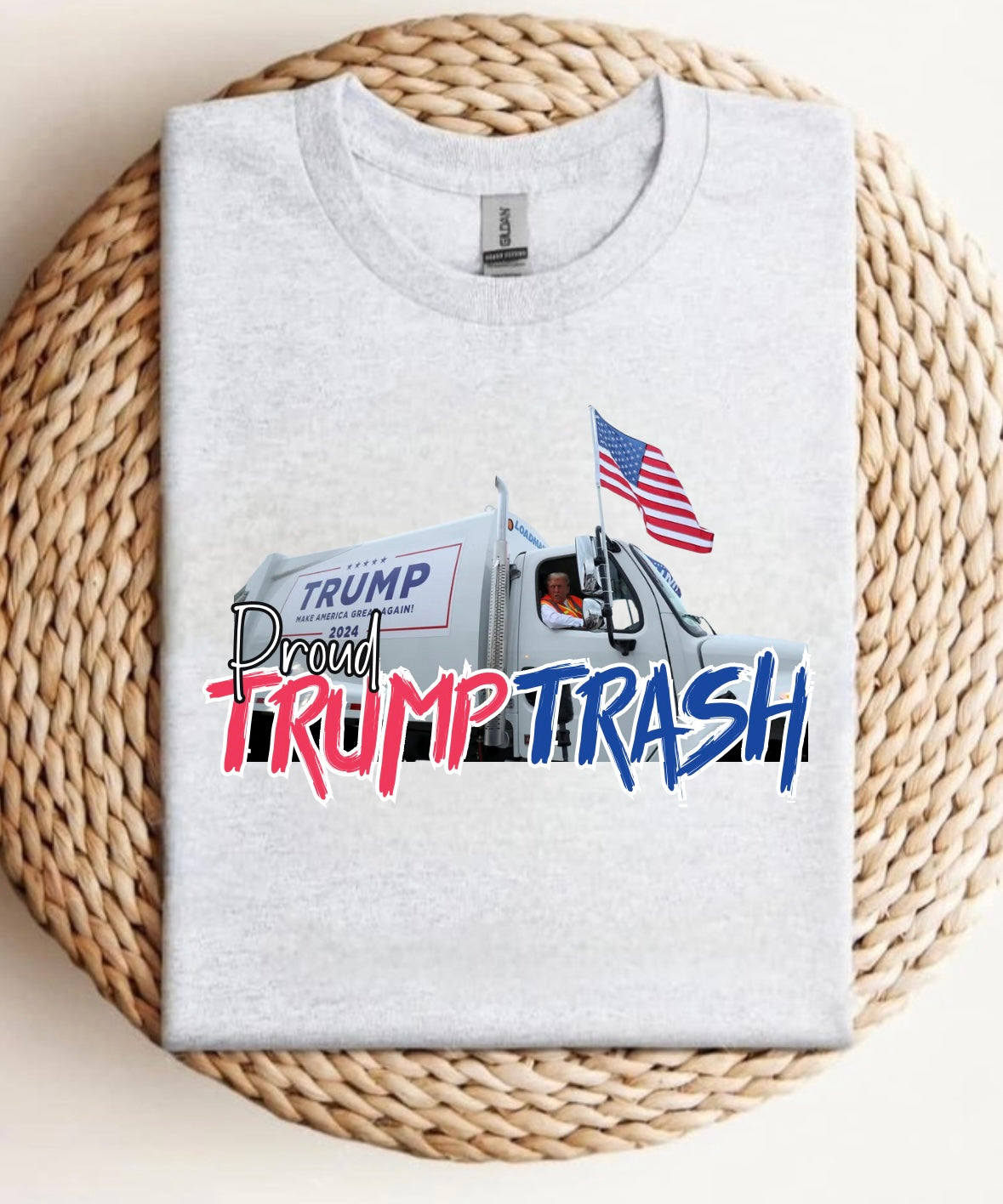 PROUD TRUMP TRASH ON ASH GRAY